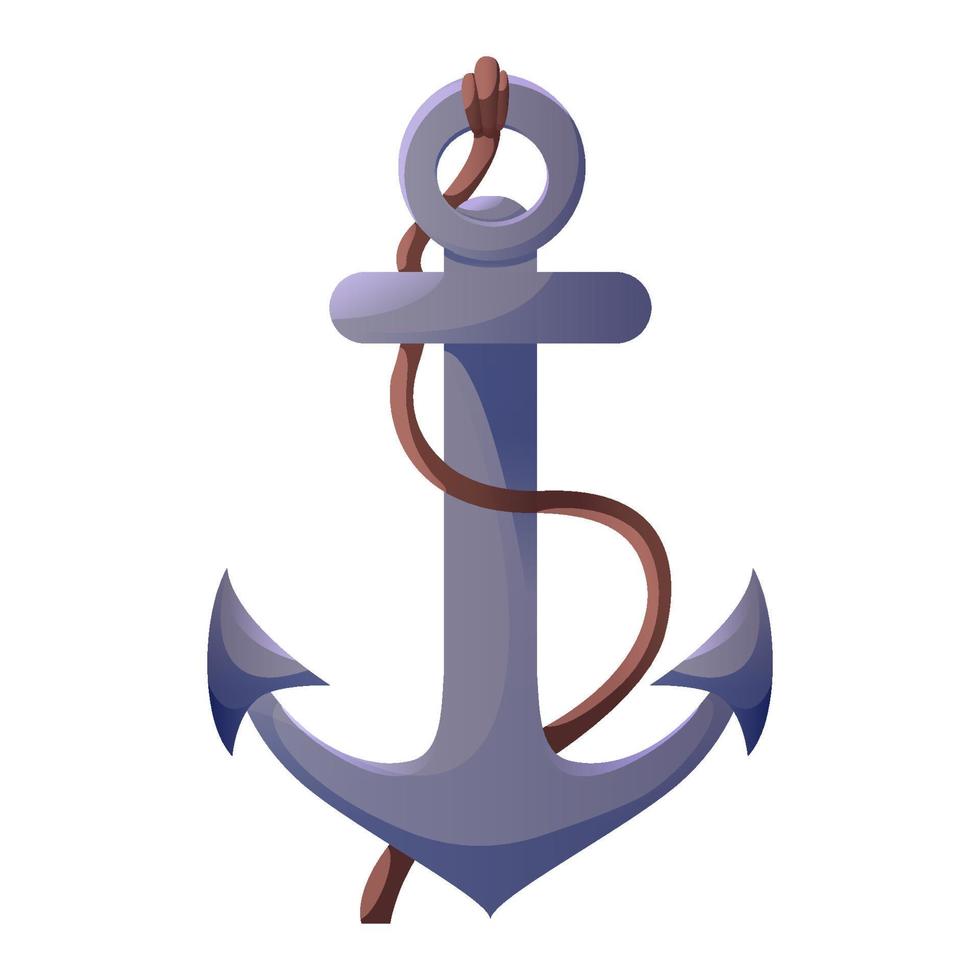 Vector Cartoon metal ship anchor.