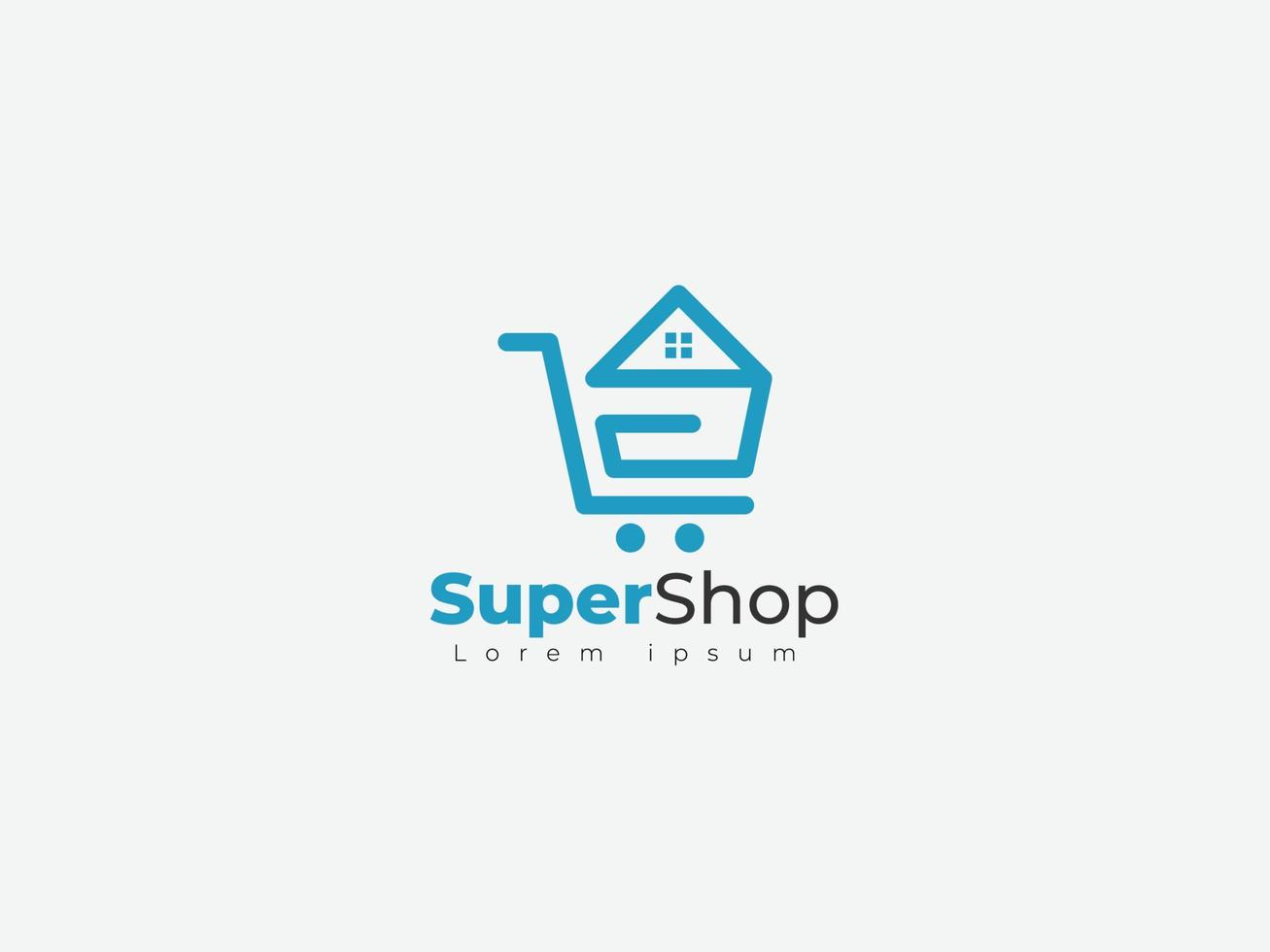 Shopping logo design template concept for digital shopping, supermarket, online shopping logo vector