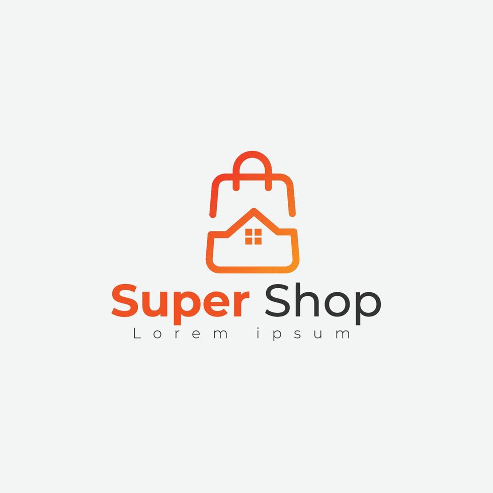 Shopping logo design template concept for digital shopping, supermarket, online shopping logo vector