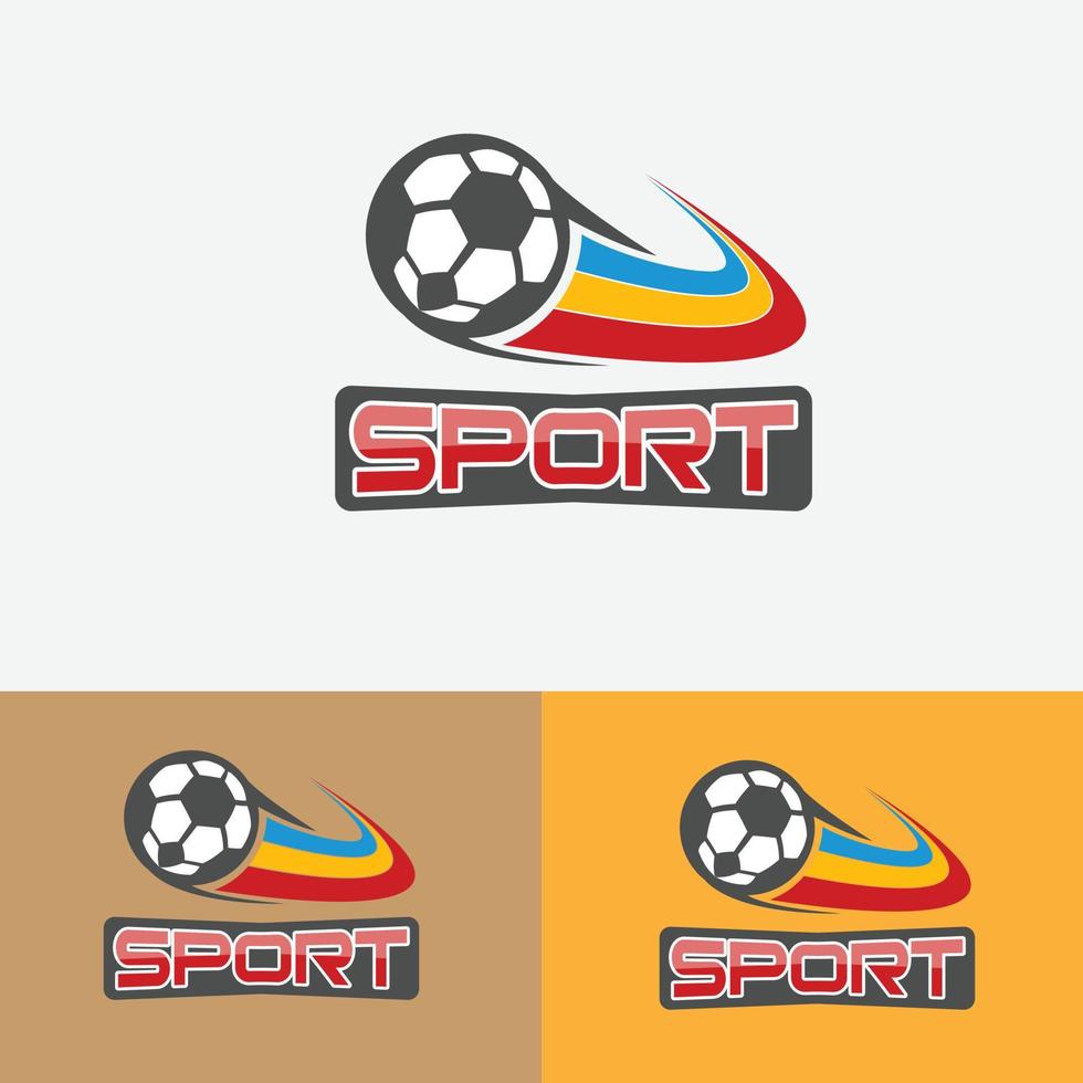 logotipo deportivo con fútbol, el concepto de vintage vector
