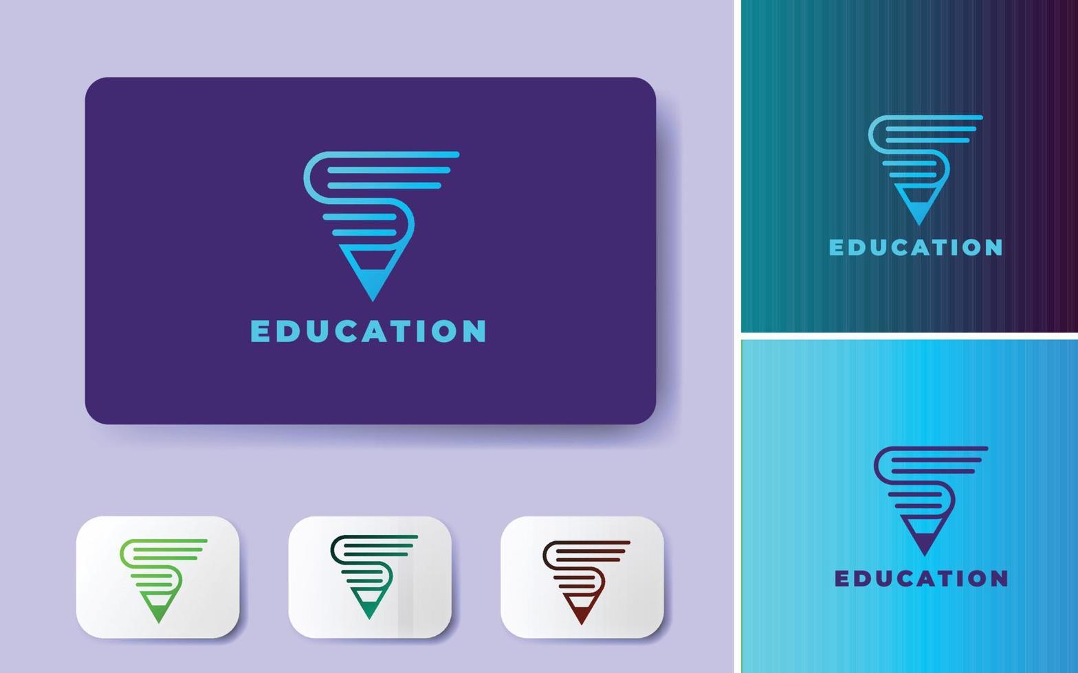 diseño de logotipo de educación mínima. el concepto de los libros, la pluma, la academia. institución educativa. vector