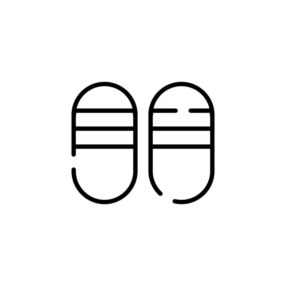 Sandal, Footwear, Slipper Dotted Line Icon Vector Illustration Logo Template. Suitable For Many Purposes.