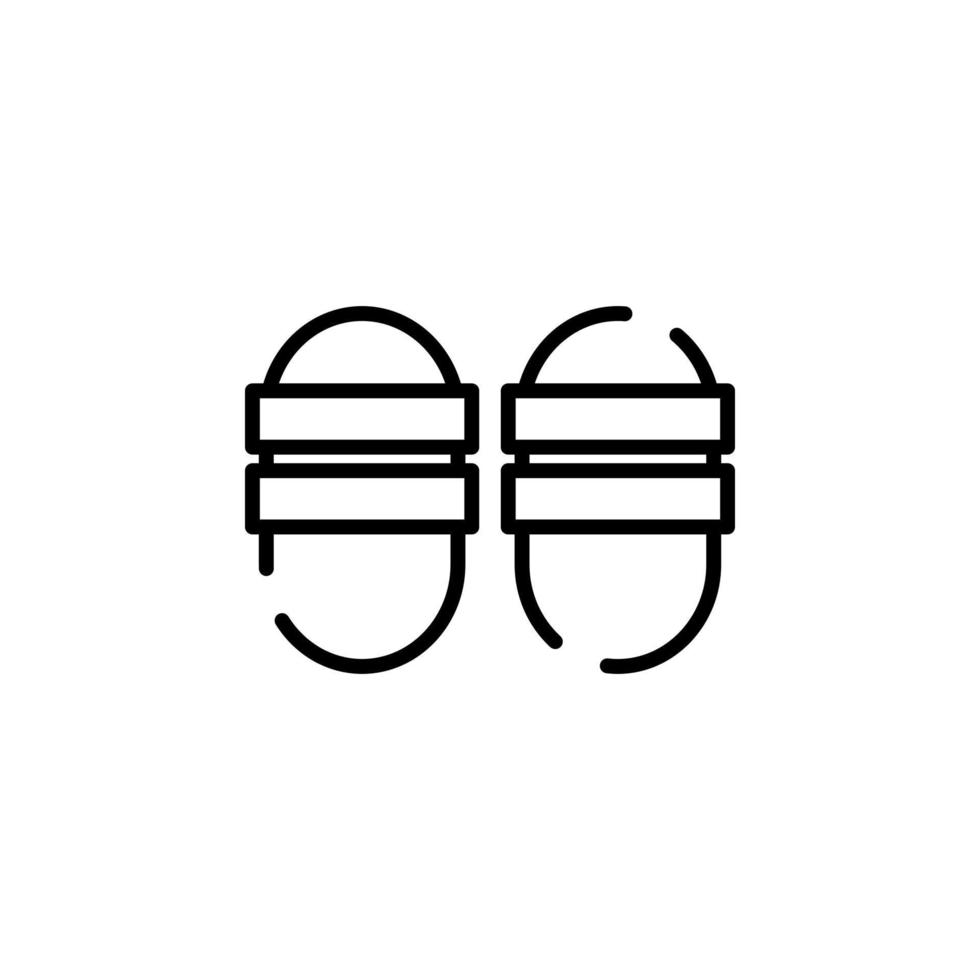 Sandal, Footwear, Slipper Dotted Line Icon Vector Illustration Logo Template. Suitable For Many Purposes.