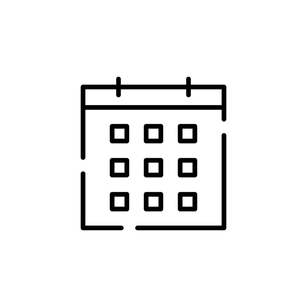 Calendar, Schedule, Date Dotted Line Icon Vector Illustration Logo Template. Suitable For Many Purposes.