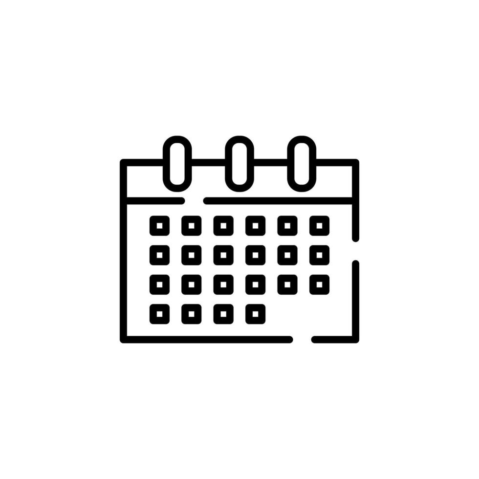 Calendar, Schedule, Date Dotted Line Icon Vector Illustration Logo Template. Suitable For Many Purposes.