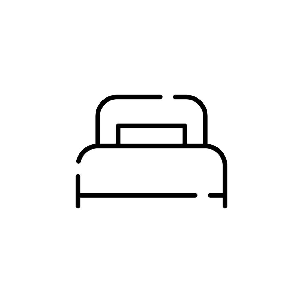 Bed, Bedroom Dotted Line Icon Vector Illustration Logo Template. Suitable For Many Purposes.