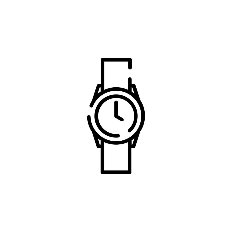 Watch, Wristwatch, Clock, Time Dotted Line Icon Vector Illustration Logo Template. Suitable For Many Purposes.