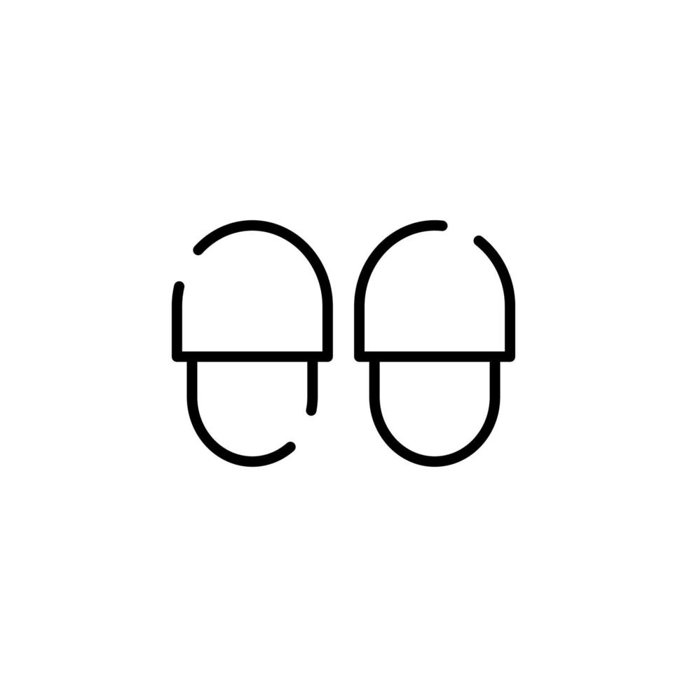 sandalia, calzado, plantilla de logotipo de ilustración de vector de icono de línea de puntos de zapatilla. adecuado para muchos propósitos.