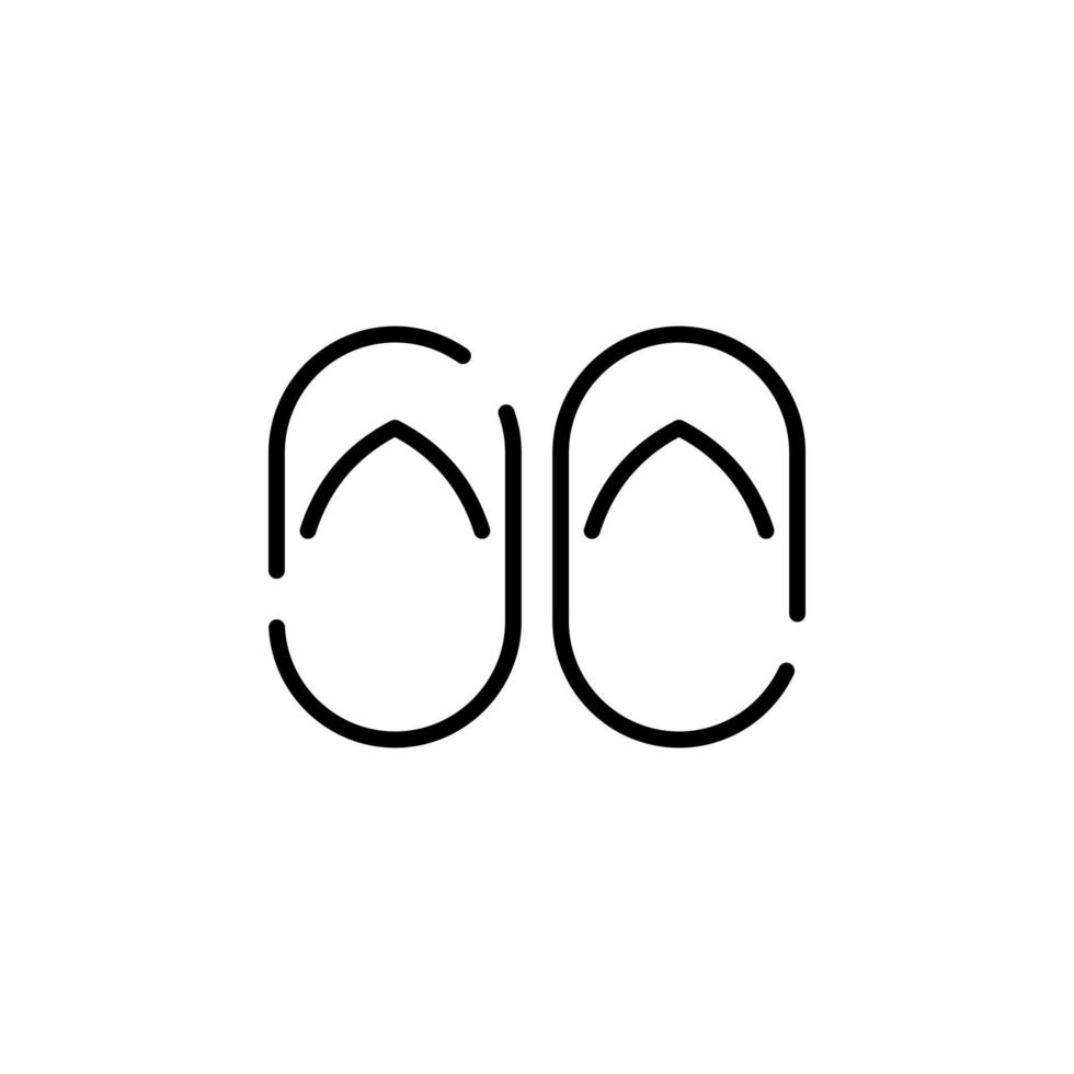 sandalia, calzado, plantilla de logotipo de ilustración de vector de icono de línea de puntos de zapatilla. adecuado para muchos propósitos.