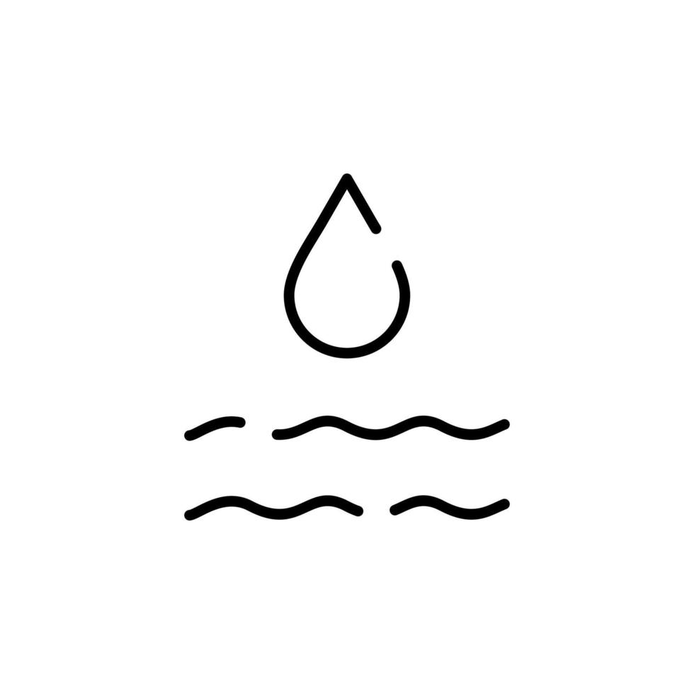 Waterdrop, Water, Droplet, Liquid Dotted Line Icon Vector Illustration Logo Template. Suitable For Many Purposes.