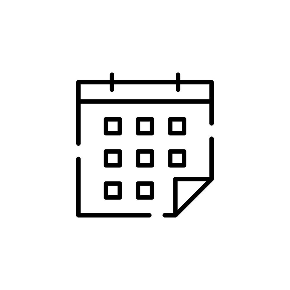 calendario, horario, fecha línea punteada icono vector ilustración logotipo plantilla. adecuado para muchos propósitos.