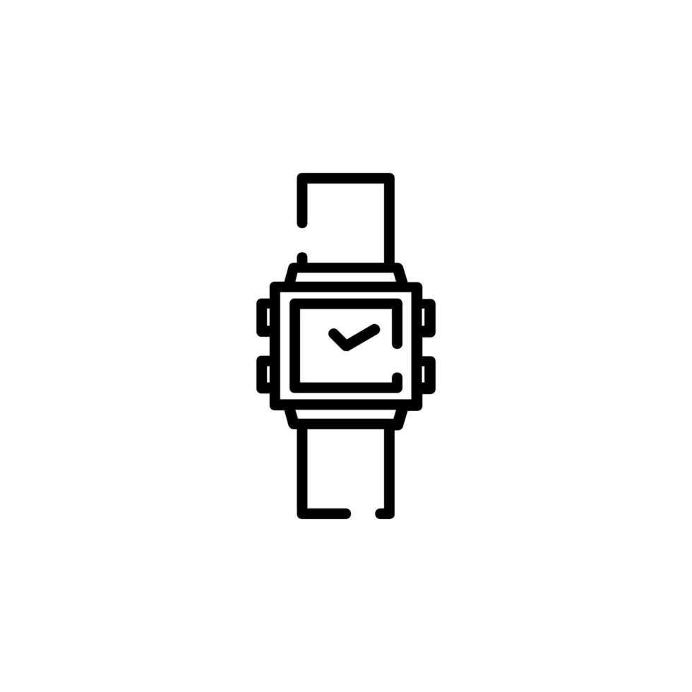 Watch, Wristwatch, Clock, Time Dotted Line Icon Vector Illustration Logo Template. Suitable For Many Purposes.