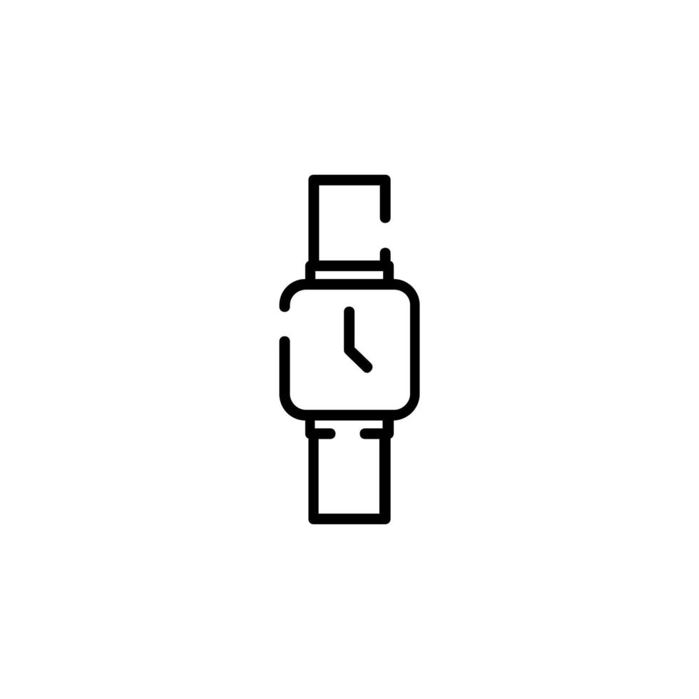 Watch, Wristwatch, Clock, Time Dotted Line Icon Vector Illustration Logo Template. Suitable For Many Purposes.