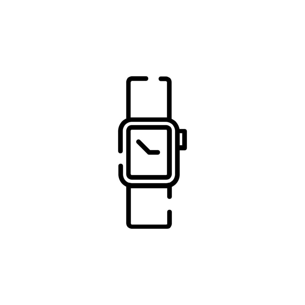 Watch, Wristwatch, Clock, Time Dotted Line Icon Vector Illustration Logo Template. Suitable For Many Purposes.