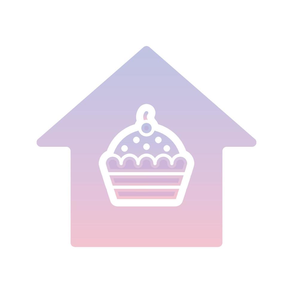 cupcake home logo gradient design template icon element vector