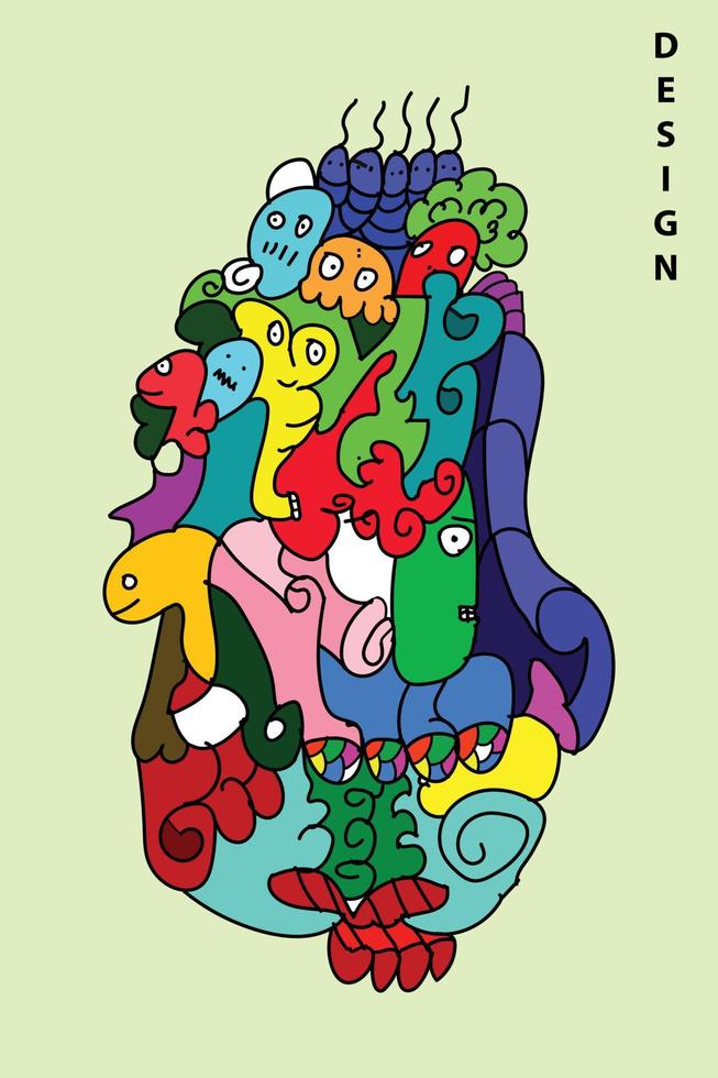 Print art doodle vector liquid abstract