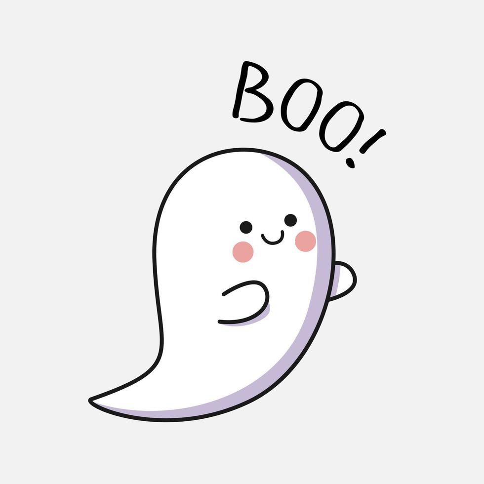 cute ghost Halloween vector illustration