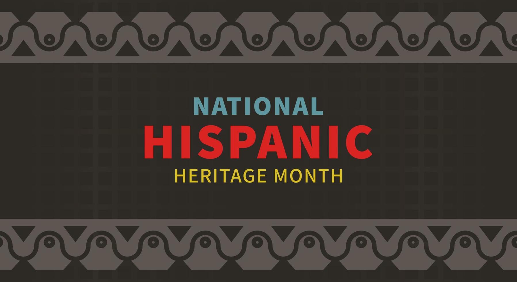 Hispanic heritage month. Abstract ornament background design, retro style with text vector