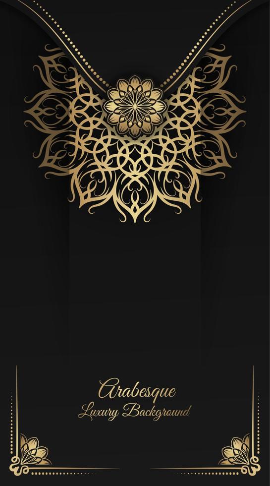 Arabesque luxury background  round gold decoration vector