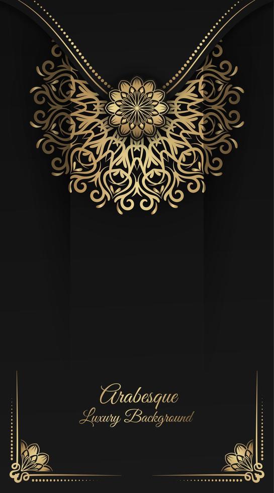 Arabesque luxury background  round gold decoration vector