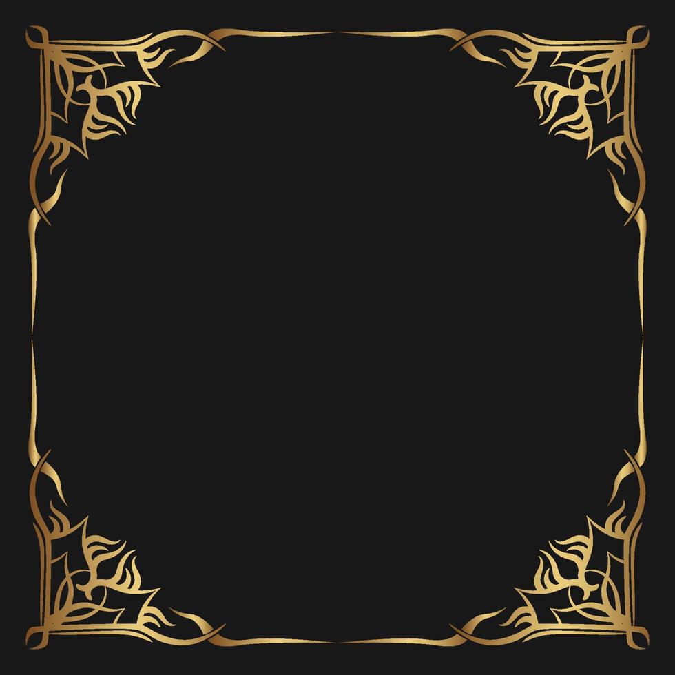 gold vintage frame border ornament vector