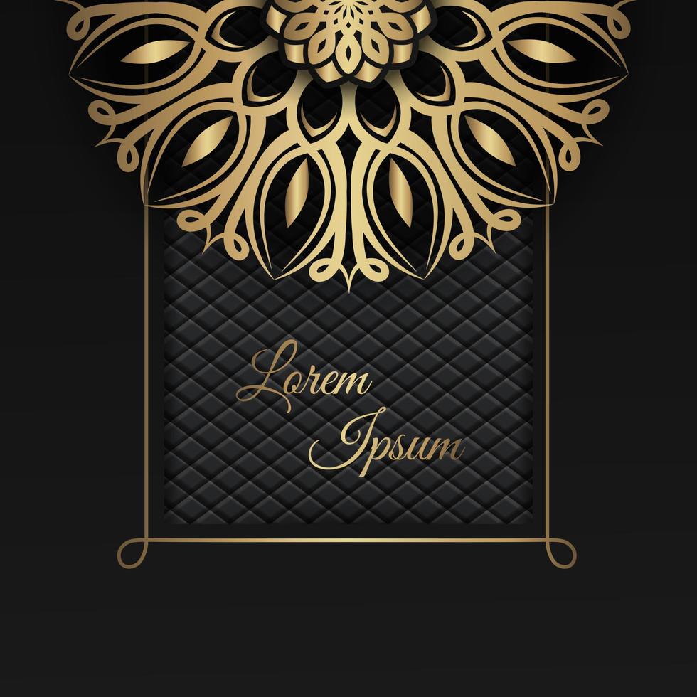 luxury black background, with gold ornament vector