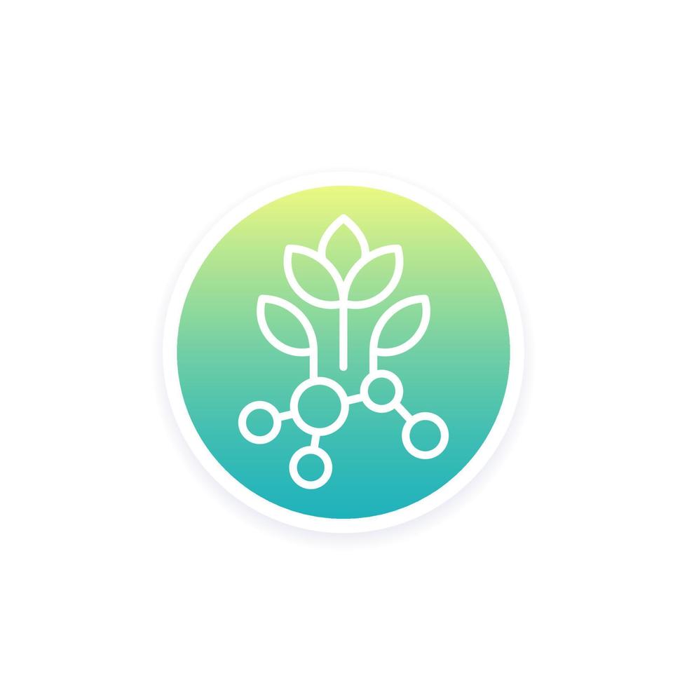 plant-based protein icon, line design vector