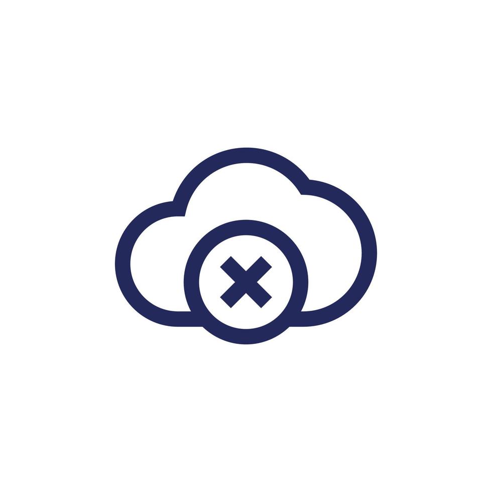 disconnect from server icon with a cloud, vector