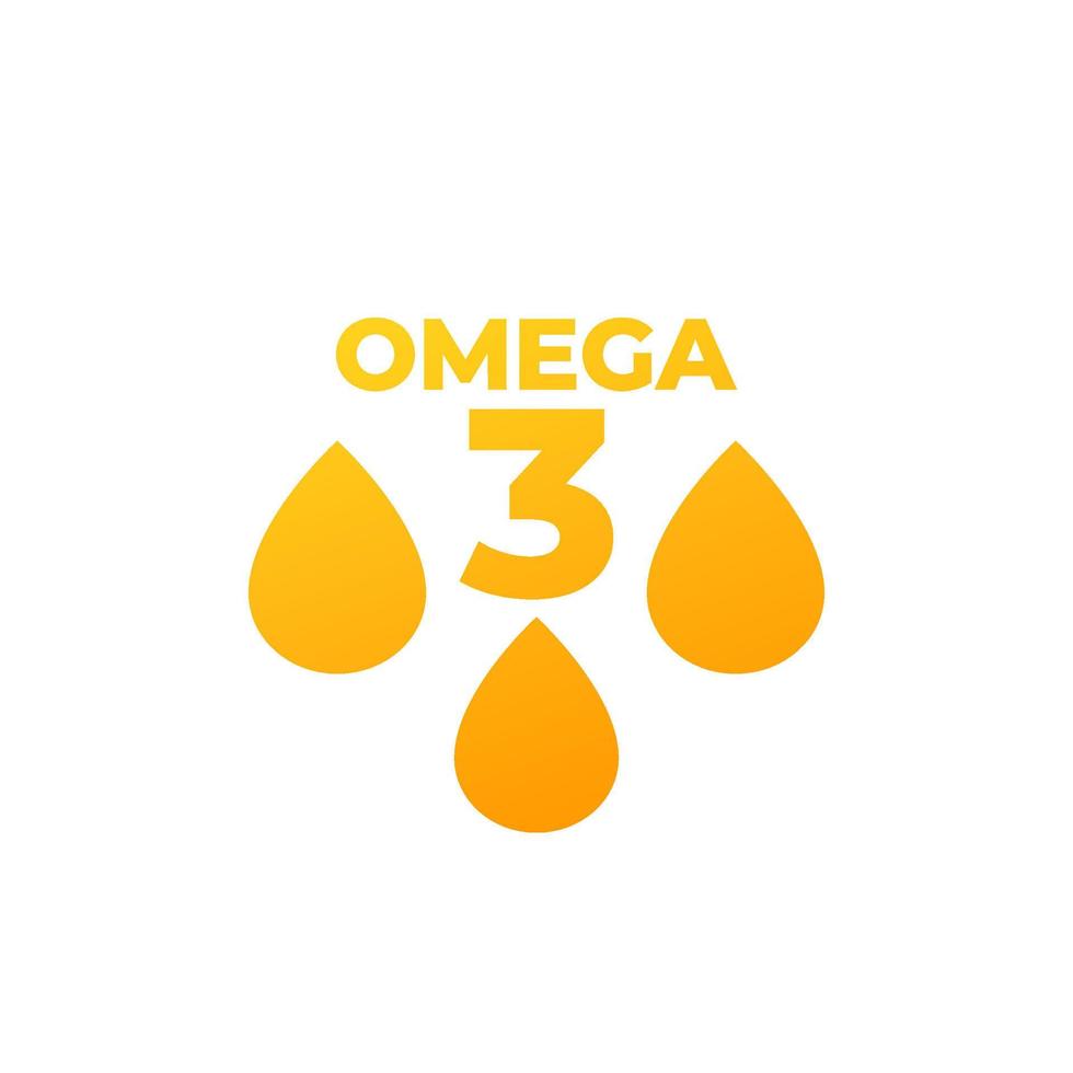 omega 3 icon with oil drops vector