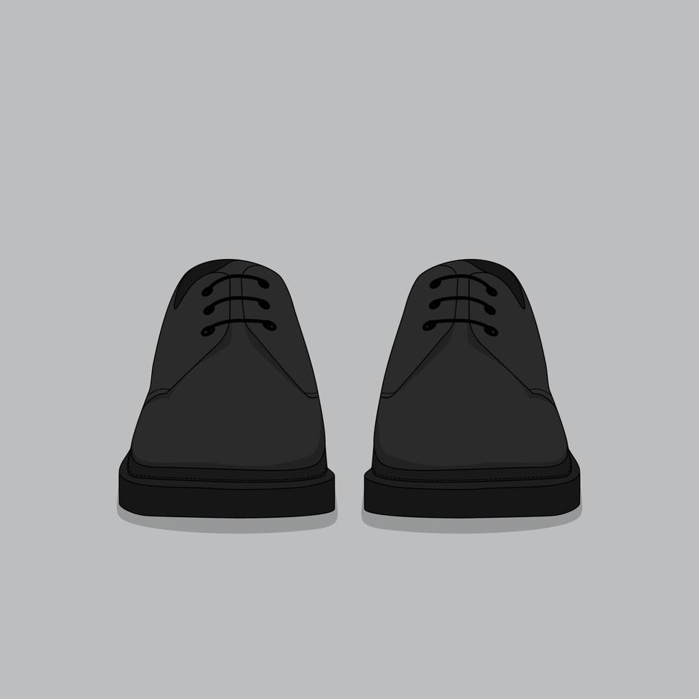zapatos de cuero negro en diseño de dibujos animados para diseño de plantilla de publicidad vector