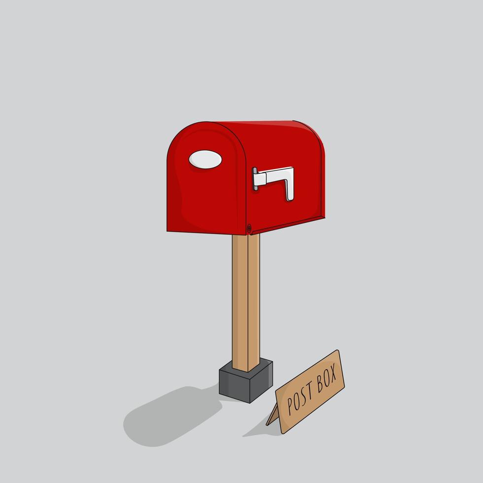 Little post box design in cartoon design for world post day celebration template design vector