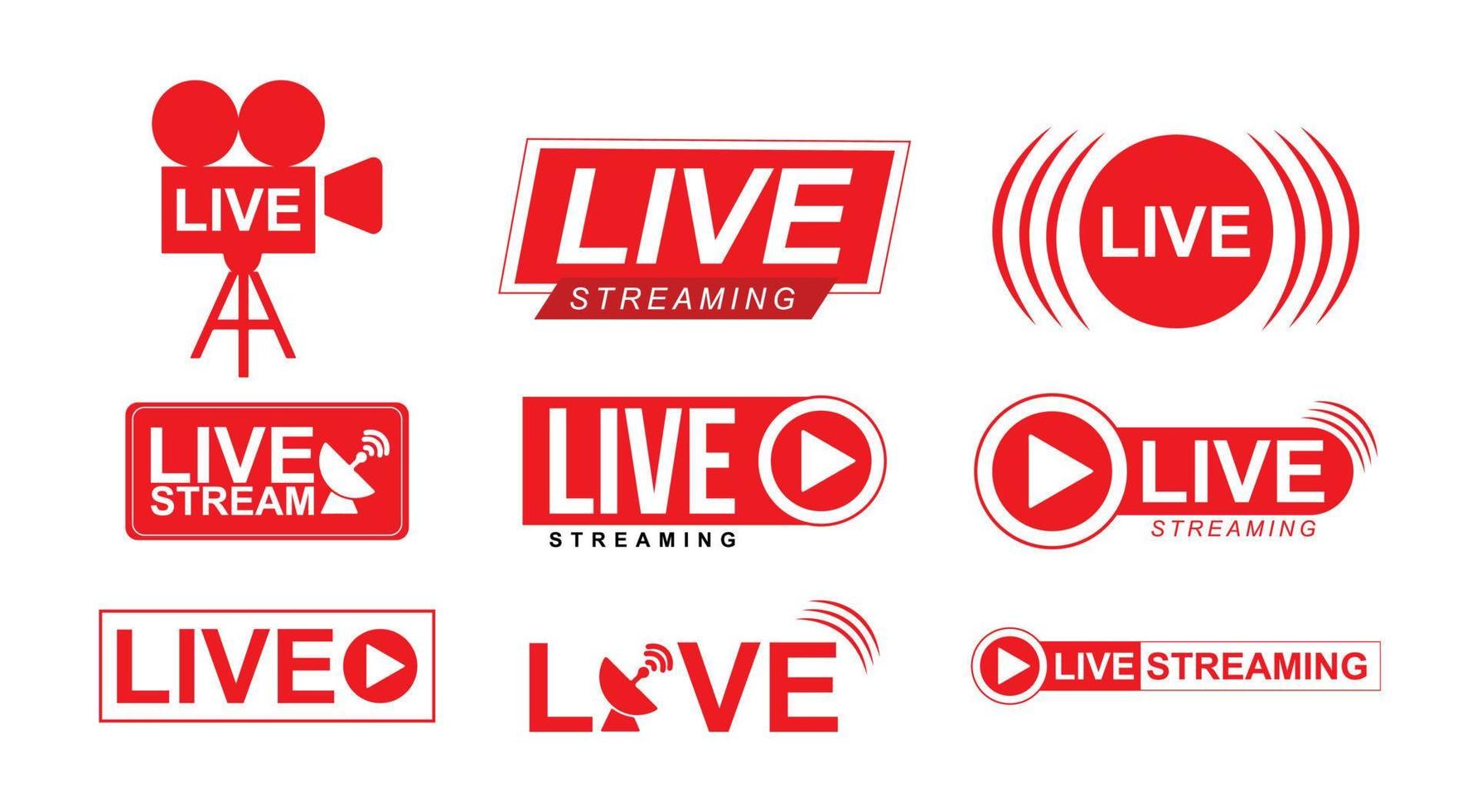 Live Stream Tag Design Template vector