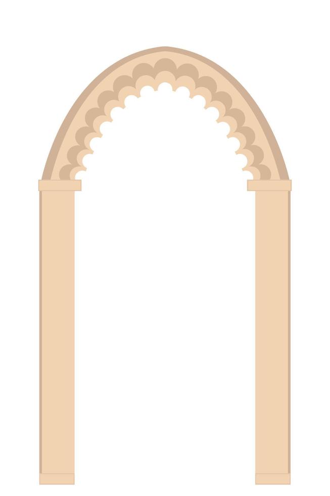 Arch in beige and brown colors on a white background, flat vector, isolated on white vector