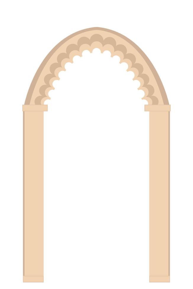 Arch in beige and brown colors on a white background, flat vector, isolated on white vector