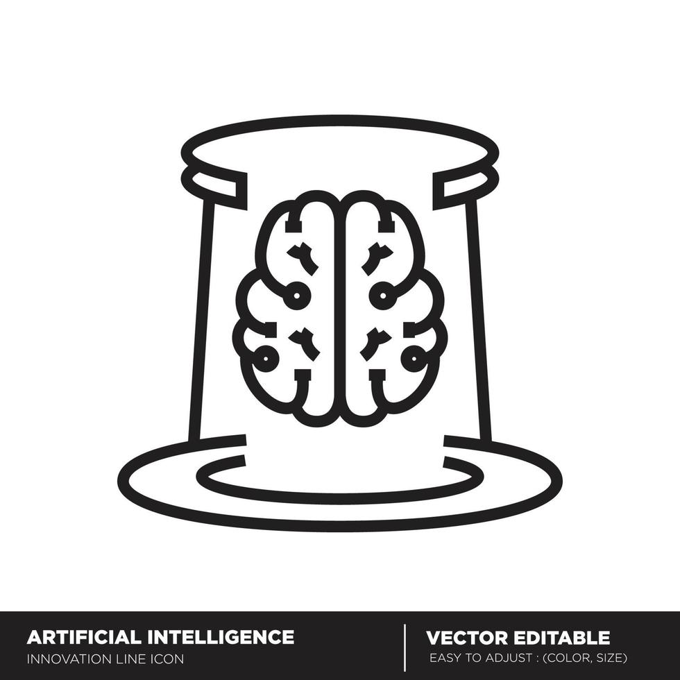 inteligencia artificial. icono de esquema de innovación. vector editable