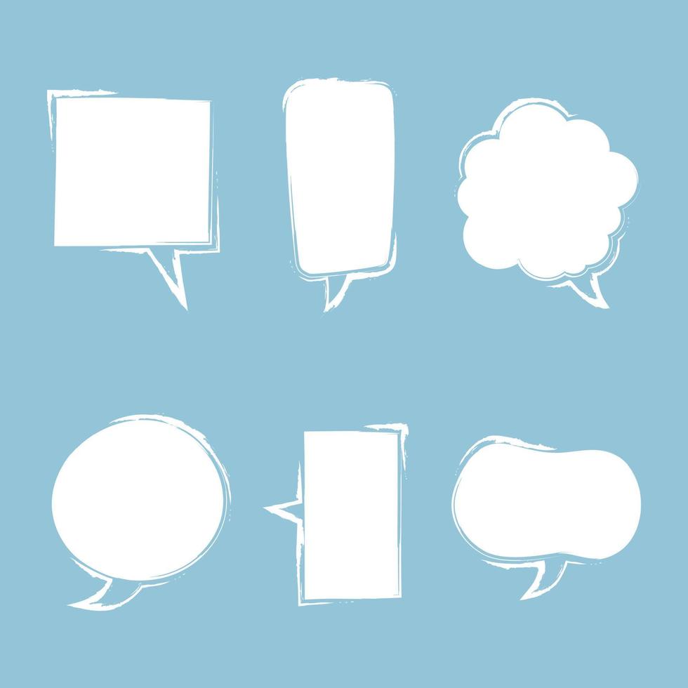 collection set of blank  black and white hand drawing speech bubble balloon, think speak talk text box, banner, flat vector illustration design
