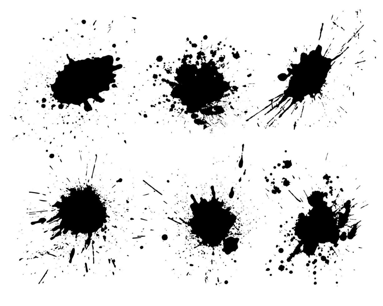 Color ink splashes. Grunge splatters. Abstract background. Grunge text banners vector