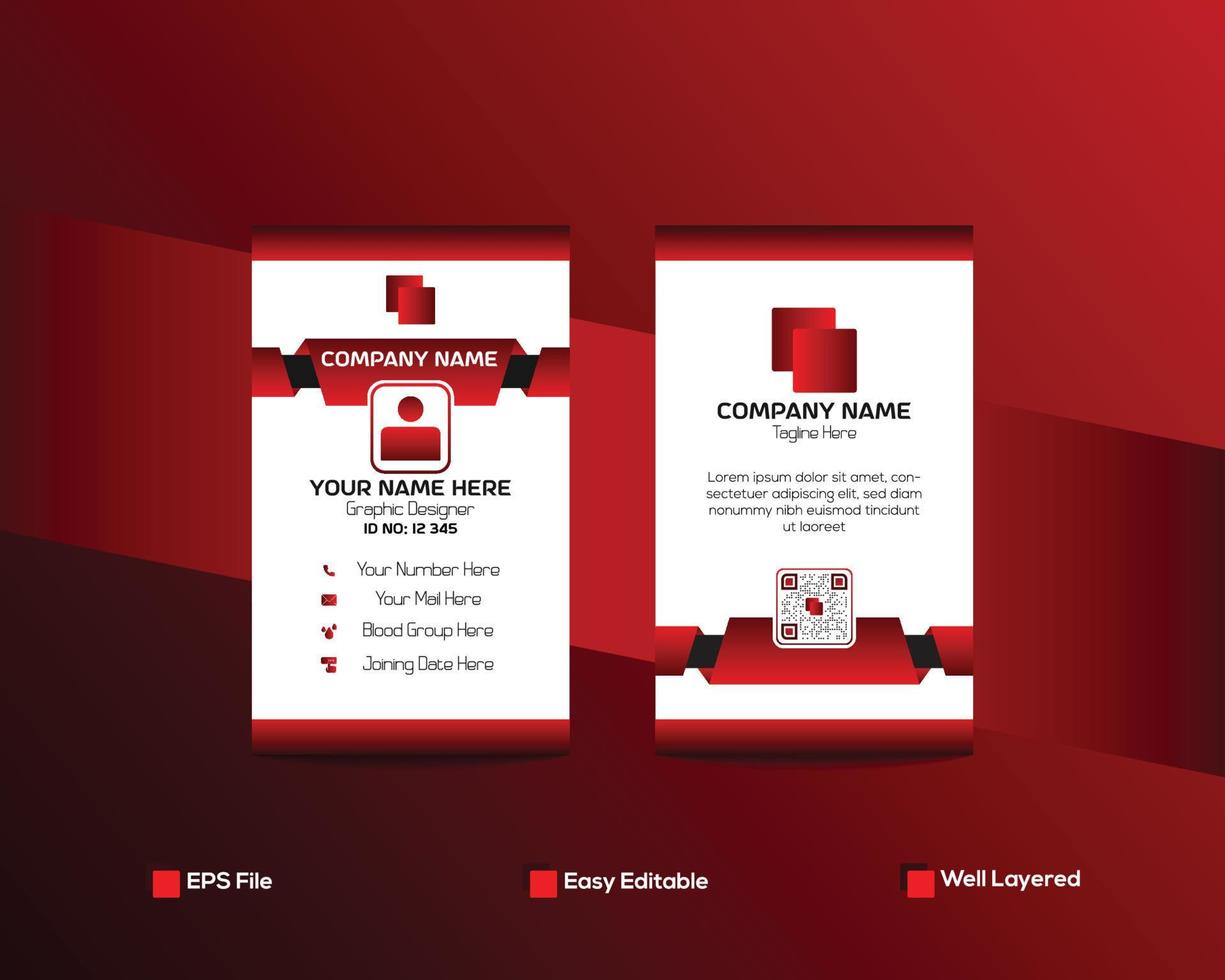 Tech Cyber Company Modern ID Card Design Template Vector