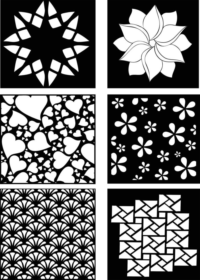 Jali design for graphic and CNC.router Geometric laser cutting vector pattern.