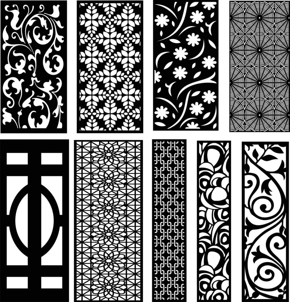 Jali design for graphic and CNC.router Geometric laser cutting vector pattern.