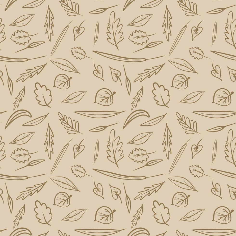 seamless autumn pattern with leaves. background, wallpaper. print for fabric, wrapping paper.yellow,brown color vector