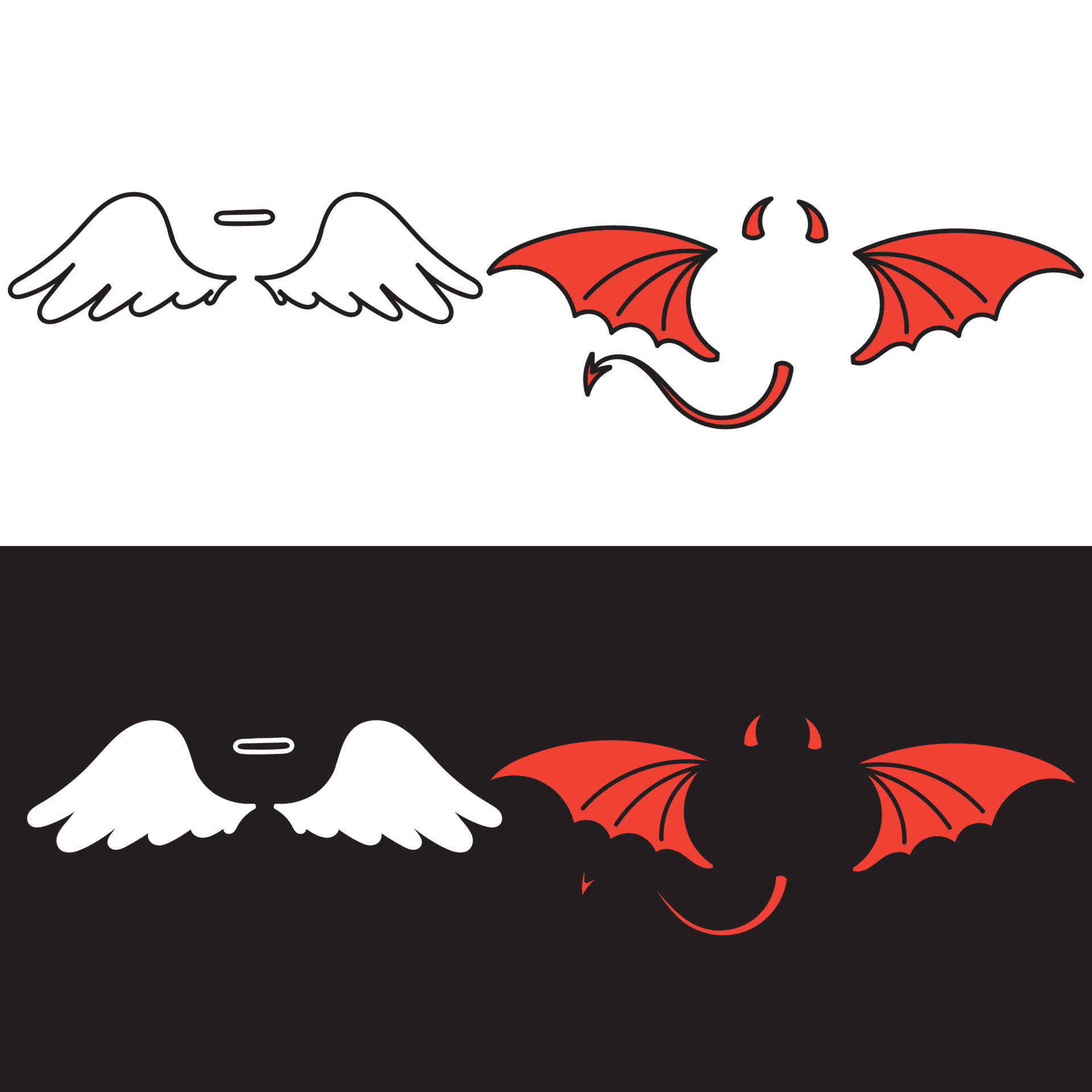 hand drawn doodle angel and demon wings illustration vector 11513004 Vector Art at Vecteezy hand drawn doodle angel and demon wings illustration vector 11513004 Vector Art at Vecteezy