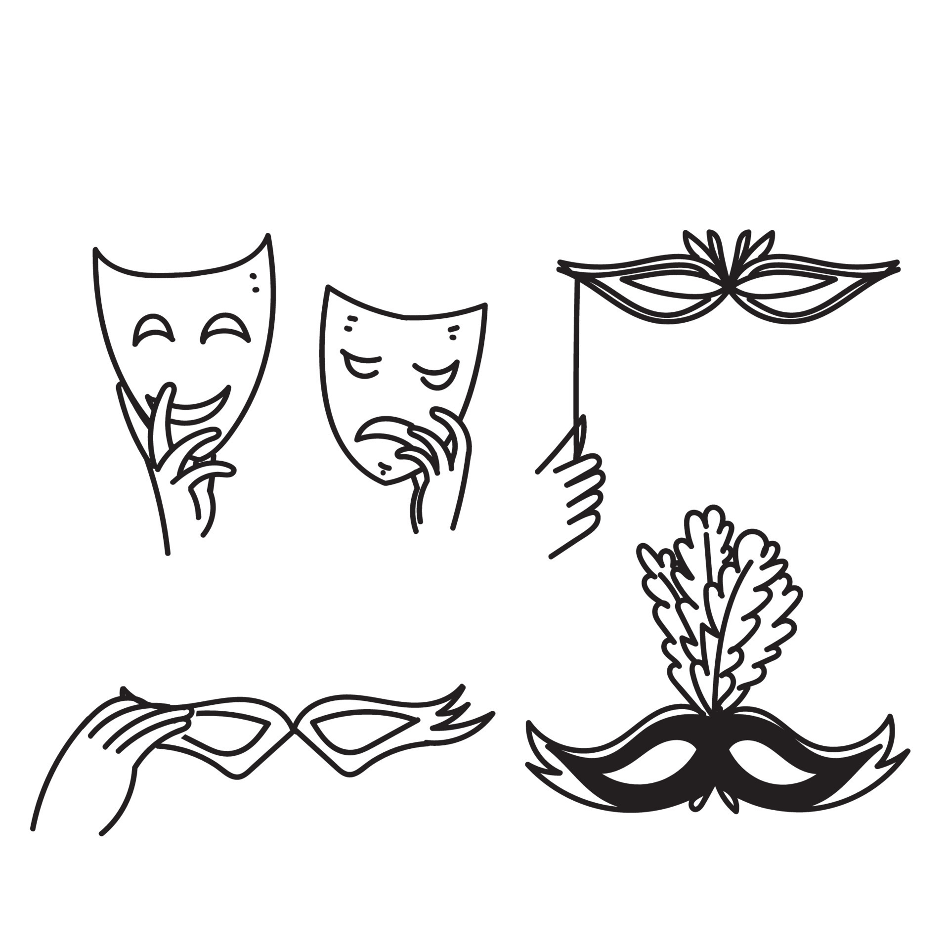 hand drawn doodle Masquerade mask vector illustration 11513005 Vector