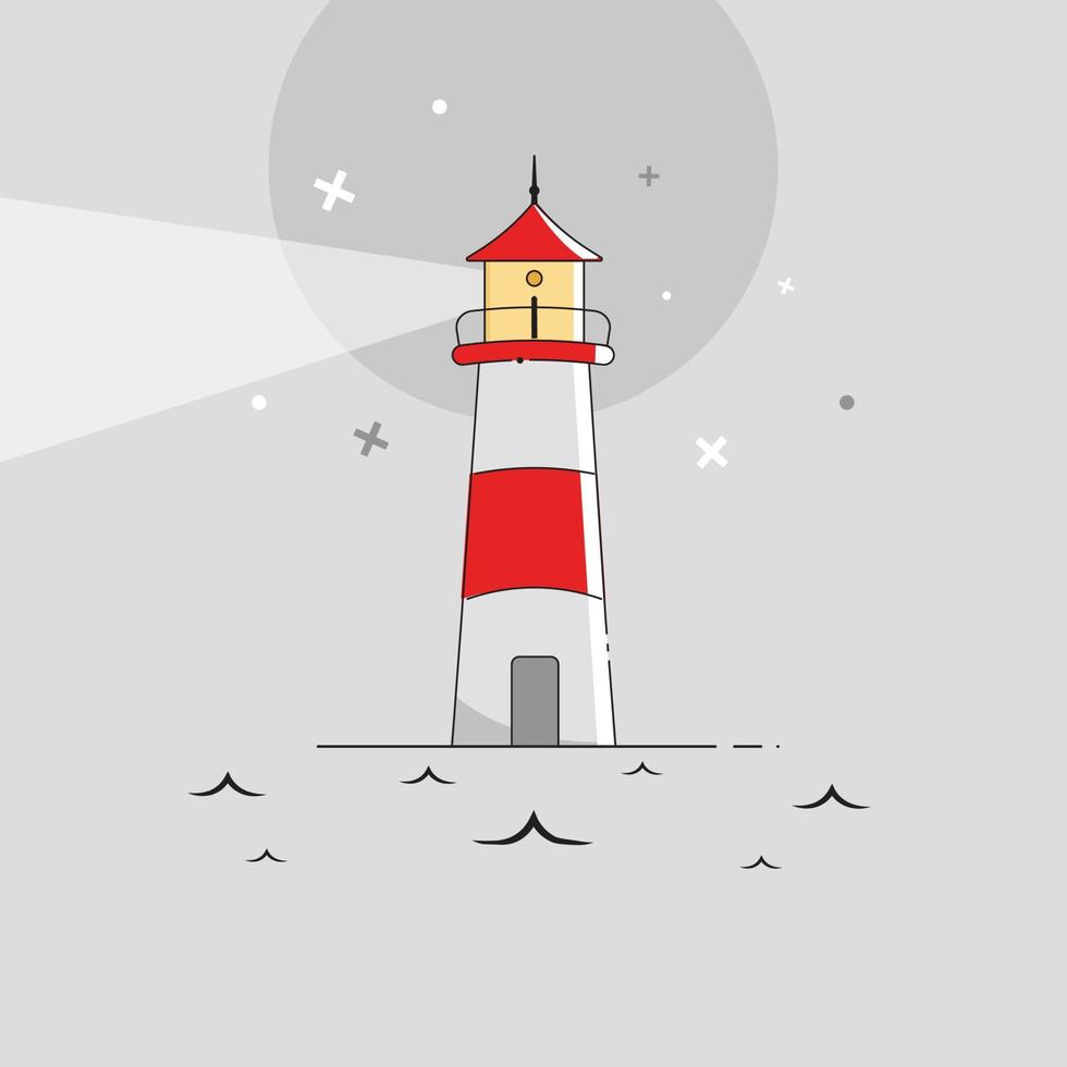 Light house in water vector