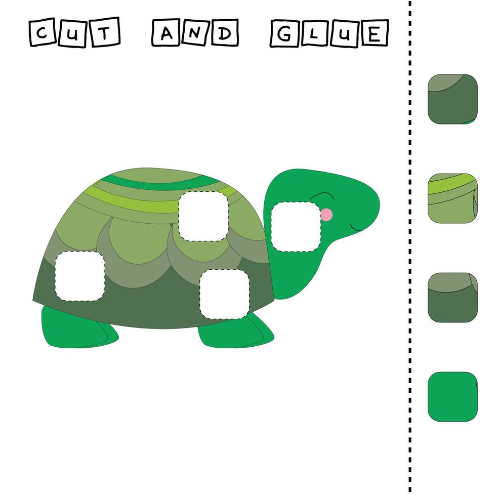 Cut out and glue. Educational game for children. Vector template.