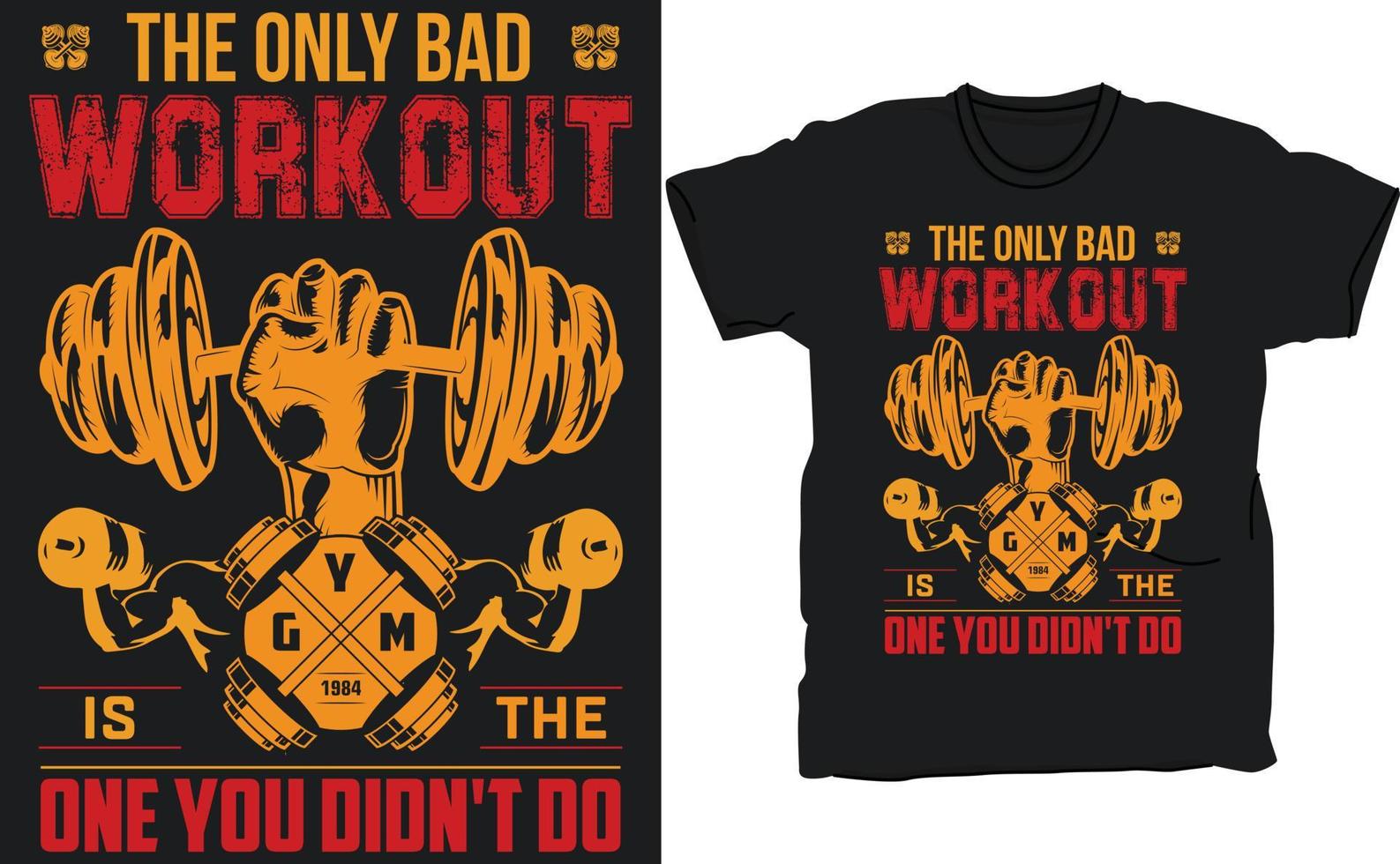 Exclusive Gym t-shirt vector design template.