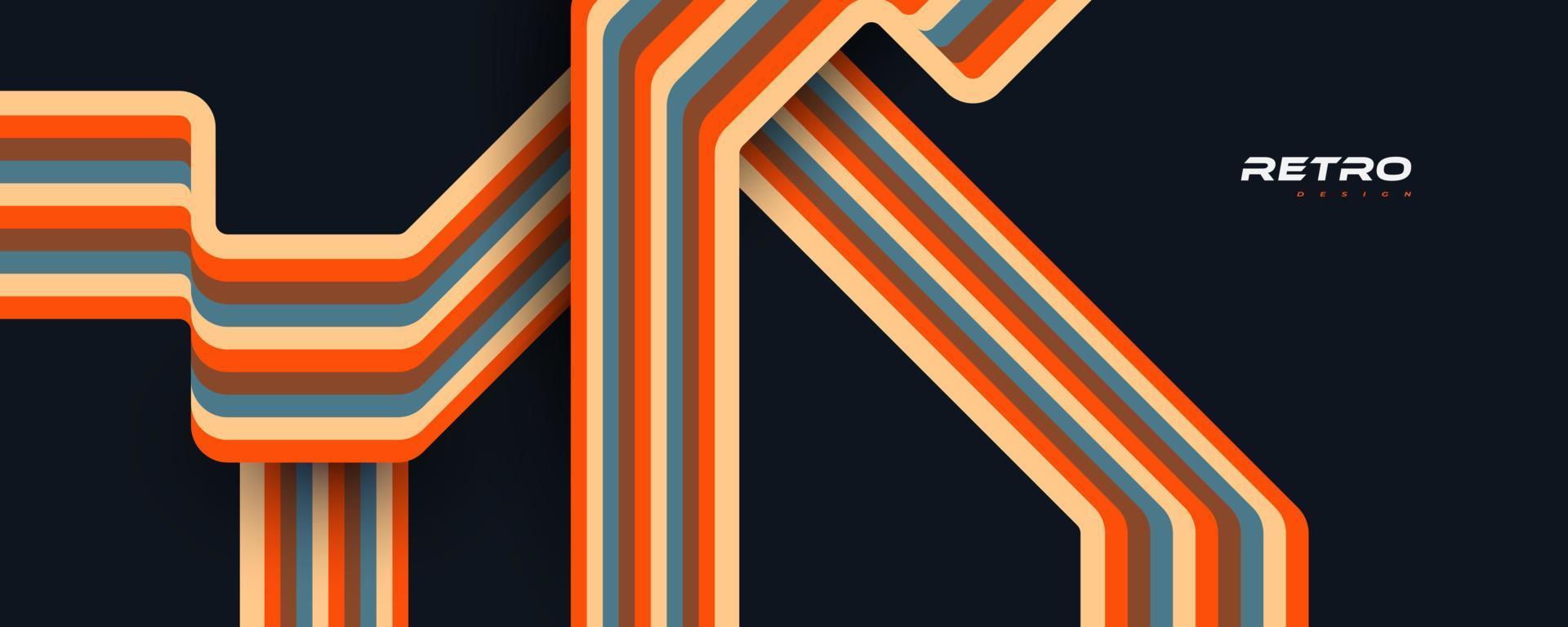 fondo retro abstracto con líneas de colores. diseño de fondo de la década de 1970 vector