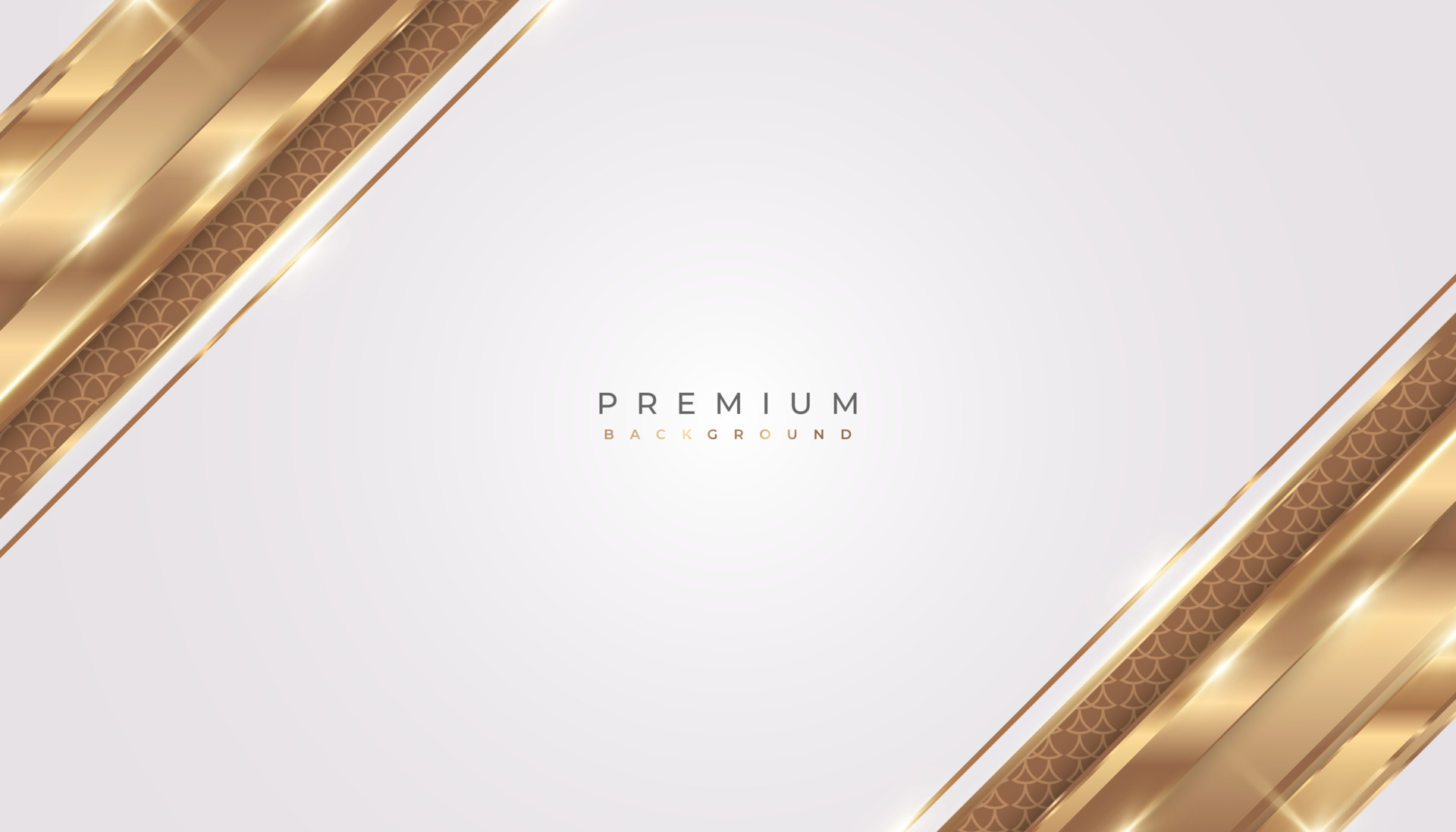 Luxury White and Gold Background with Golden Lines and Paper Cut Style