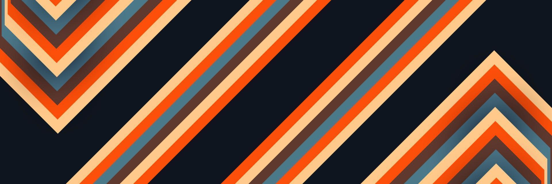 Abstract Retro Background with Colorful Lines. 1970s Background Design vector