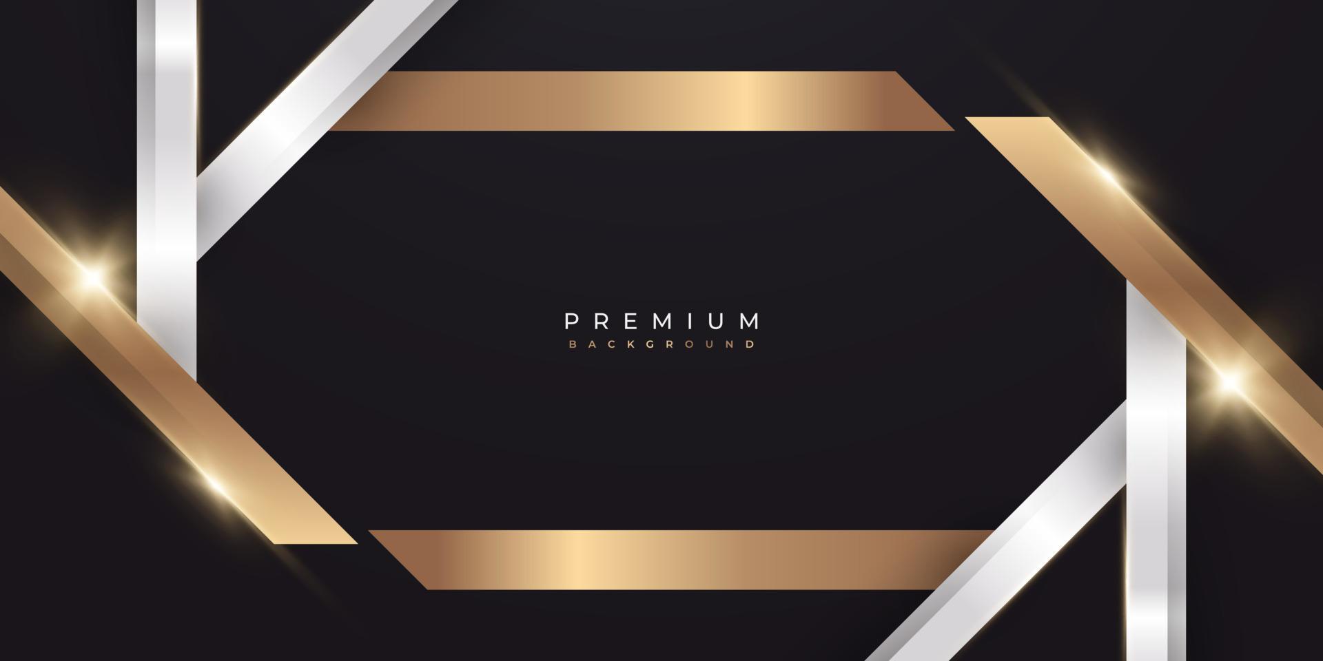 Abstract White, Black and Gold Luxury Background. Elegant Premium Background with Paper Cut Style vector